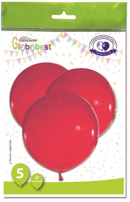 Actual product image Globolandia Balloon, red, D45 cm 5 pcs (5x)