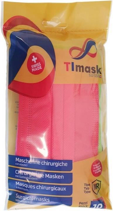 Produktbild Timask Einweg-Mundschutz Mehrfarbig (10 Stk) (Keine offizielle Schutzklasse, 10 x)