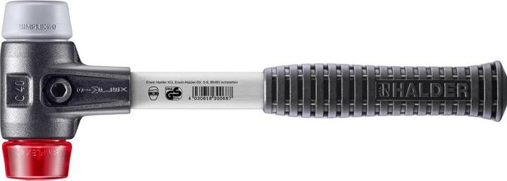 Actual product image Halder SIMPLEX soft-face mallet, TPE-mid / plastic with reinforced malleable cast iron housing and