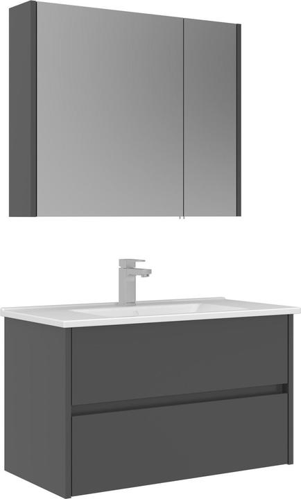 Produktbild Homitis Arno 85 Bathroom Cabinet With Sink & Mirror Set (2 Pieces)