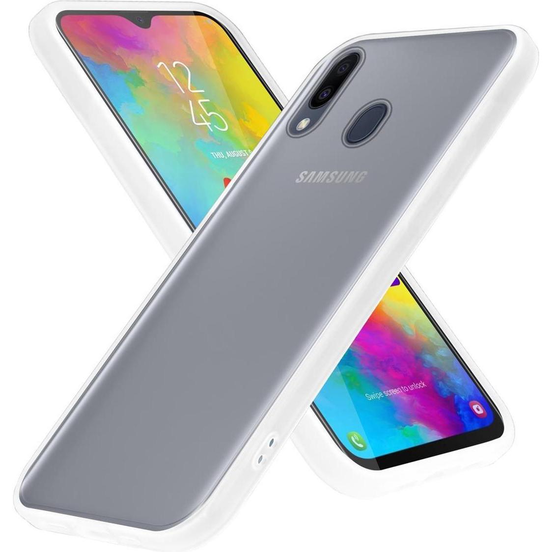 Cadorabo Hybrid Matt Cover (Samsung Galaxy M20), Smartphone Hülle, Transparent