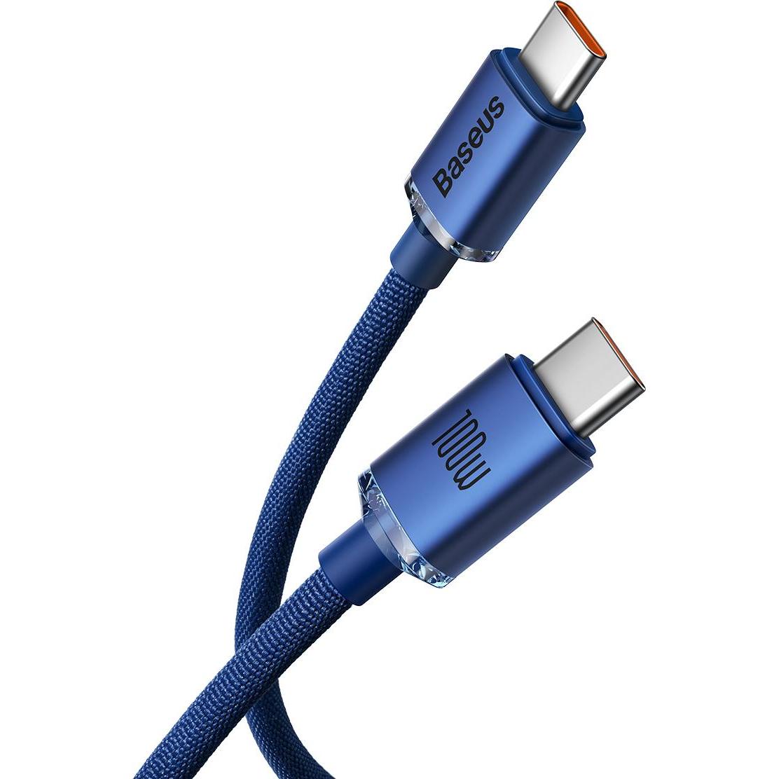 Thumbnail - Baseus Crystal Shine Series Fast Charging Data Cable Type-C to Type-C 100W 1.2m Blue (1.20 m, USB 2.0), USB Kabel