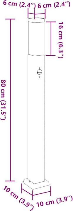 Image du produit vidaXL Pollerleuchte (E27, IP44)