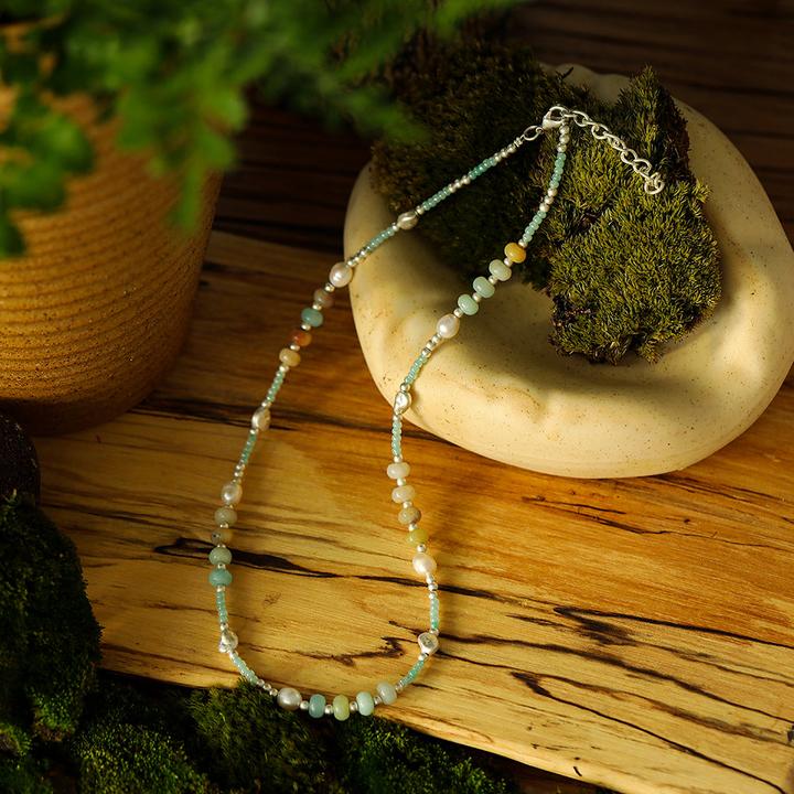 Actual product image Andreani Necklace with genuine amazonite (8 cm)