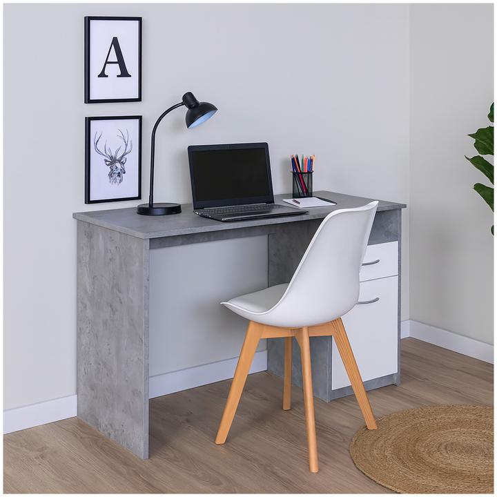 Image du produit HTI-Living Schreibtisch 120 x 76 cm Beton Weiss (120 x 40 x 76 cm)