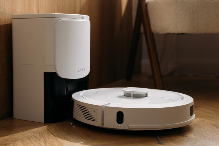 Produktbild Aeno White, Laser Robot Vacuum cleaner with 5200mAh battery,300ml dustbin, 300ml water tank. Self Empty S (Saugwischroboter)