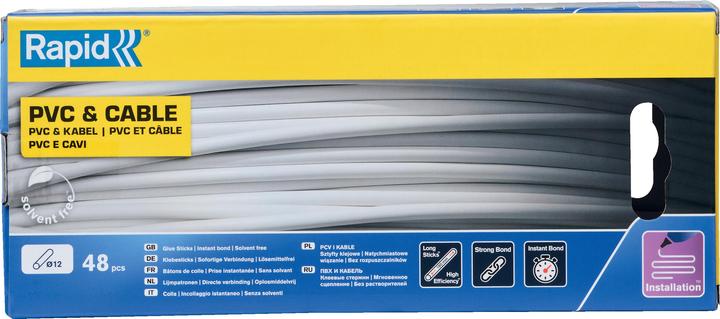 Actual product image Rapid PVC & cable glue sticks Ø12x190mm 48 pieces