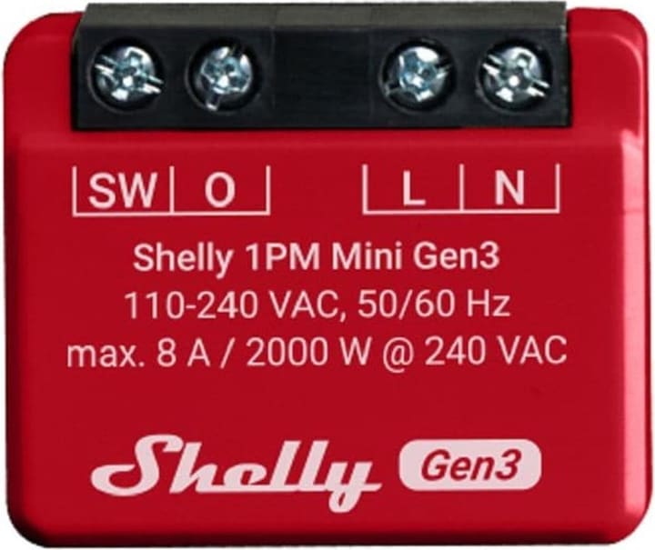 Immagine prodotto Shelly 1PM Mini Gen3 (Attuatore dell'interruttore)
