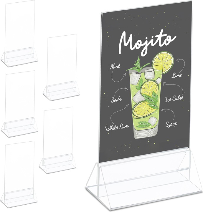 Immagine prodotto Relaxdays 6x porta-menù-da-tavolo