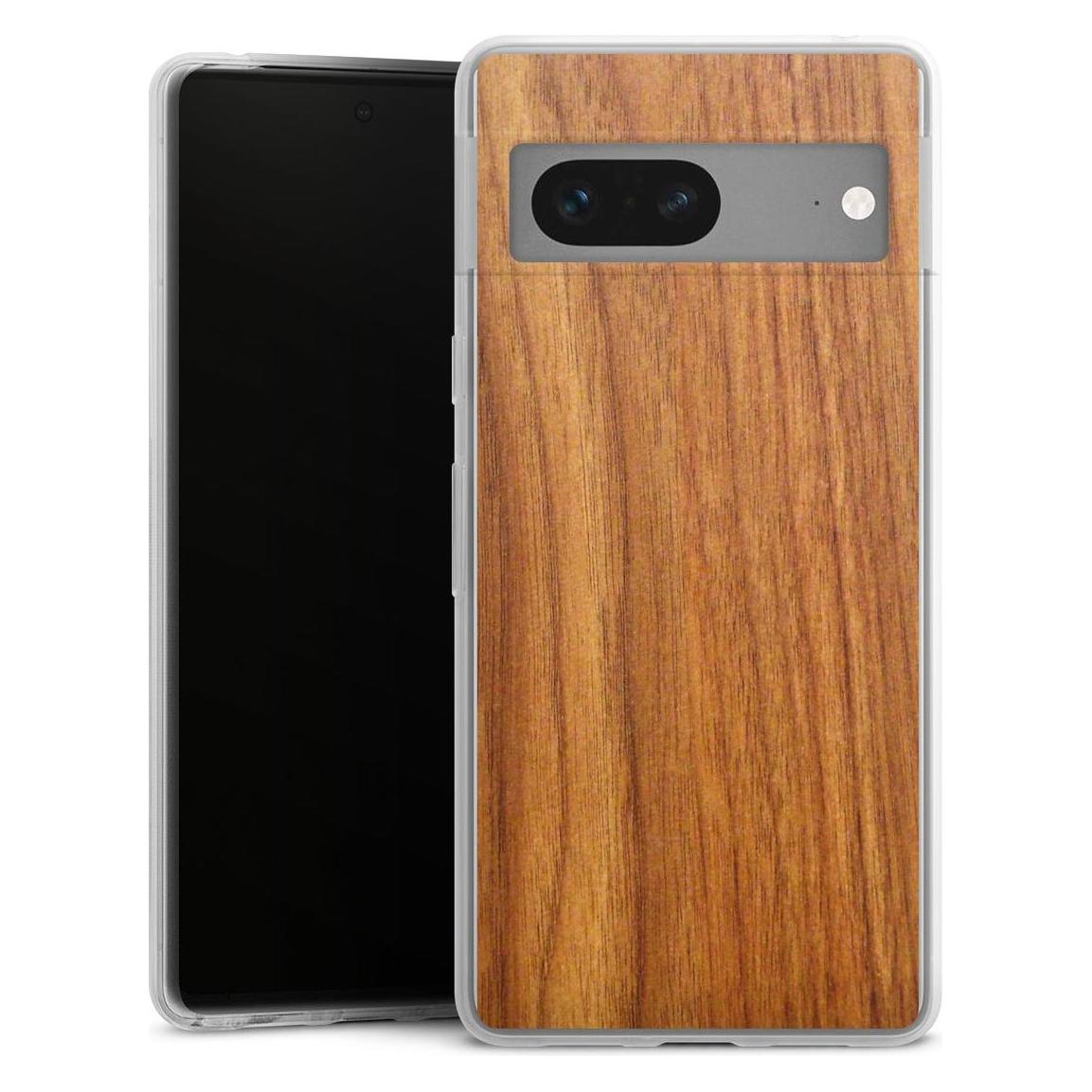DeinDesign Slim Case Für Google Pixel 7 Silikon Hülle Ultra Dünn Handyhülle Holz Holzoptik Lärche (Google Pixel 7), Smartphone Hülle,