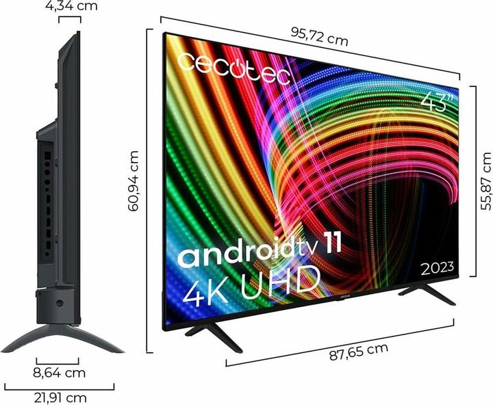 Actual product image Cecotec TV 43" LED 4K UHD FRAMELESS ANDROIDTV 11 ALU30043 (43", LED, 4K)