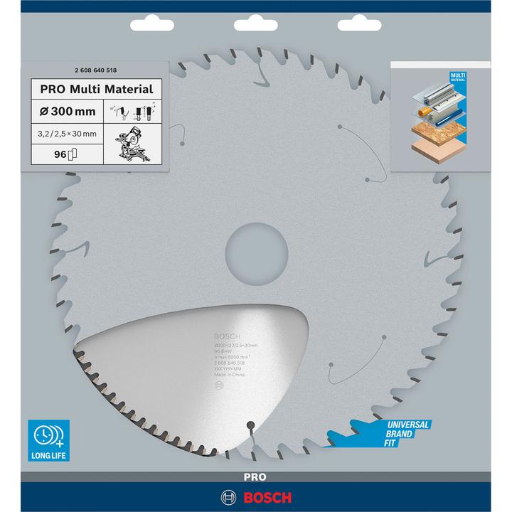 Actual product image Bosch Professional Zubehör PRO Multi Material circular saw blade, 300 x 3.2 x 30 mm