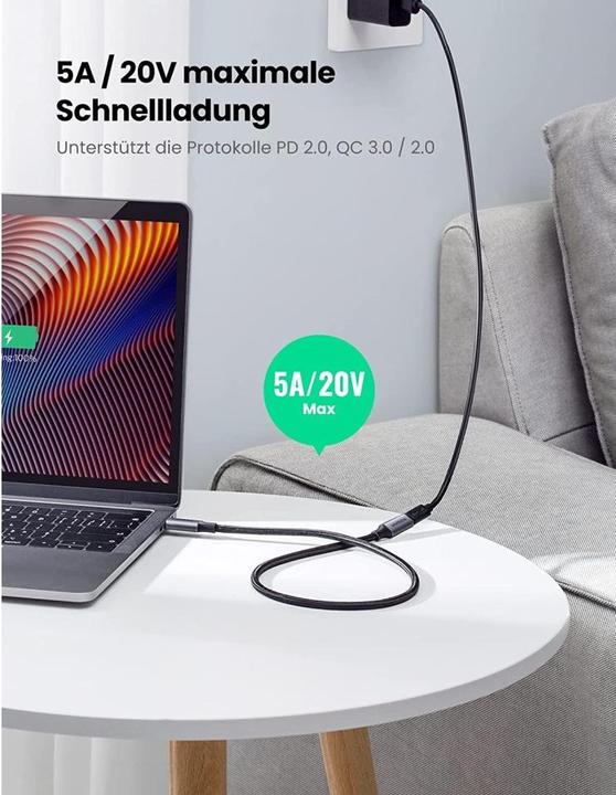 Actual product image Ugreen USB C - USB C (0.50 m, USB 3.1, 100 W)