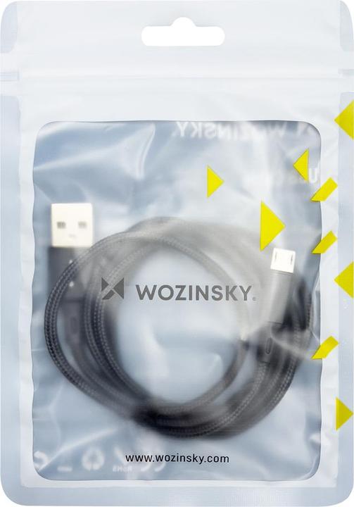 Actual product image Wozinsky cable USB - microUSB 2,4A 1m black (WUC-M1B) (1 m)