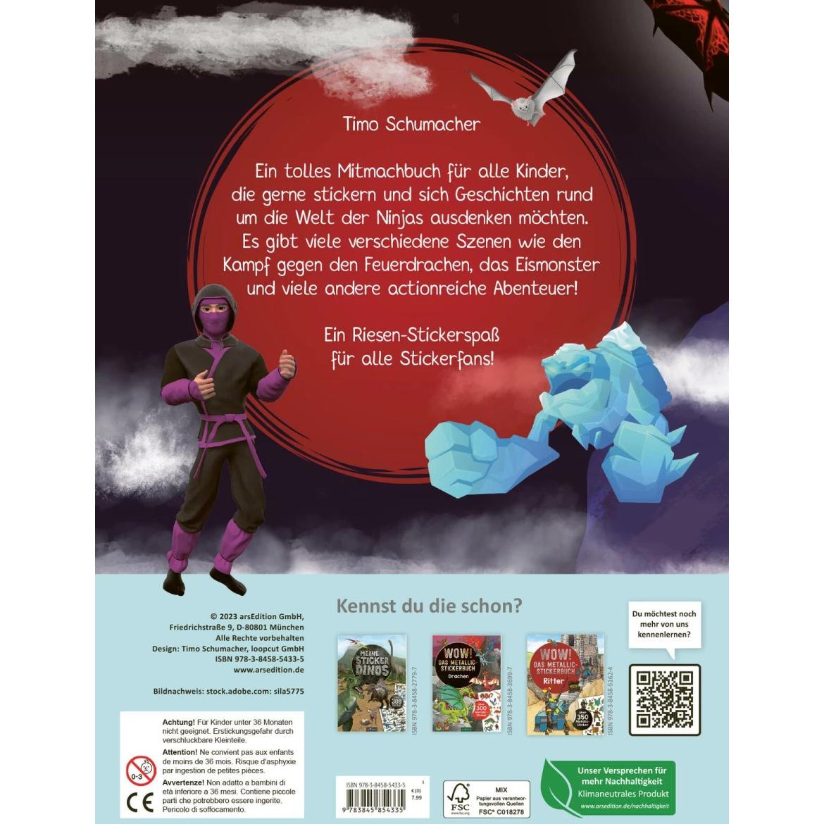 Thumbnail - Ars Edition, Sticker, Mein Ninja-Stickerbuch