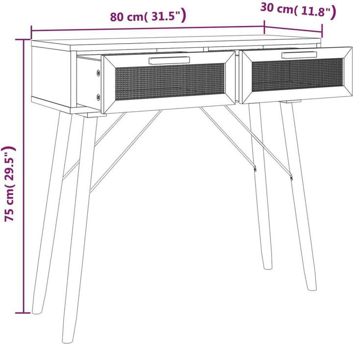 Image du produit vidaXL Konsolentisch (80 x 30 x 75 cm)