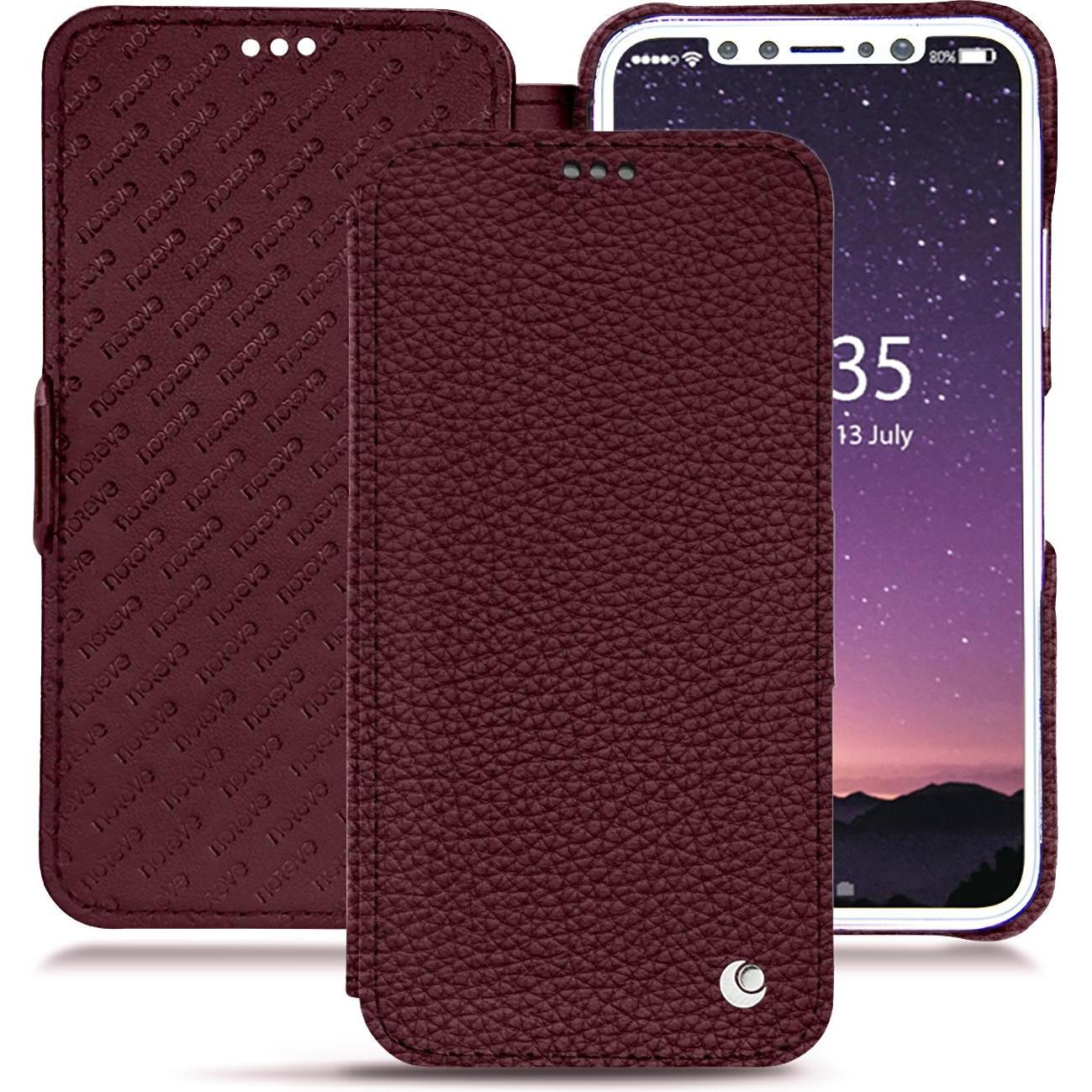 Noreve Lederschutzhülle Wallet (Apple iPhone X), Smartphone Hülle, Blau