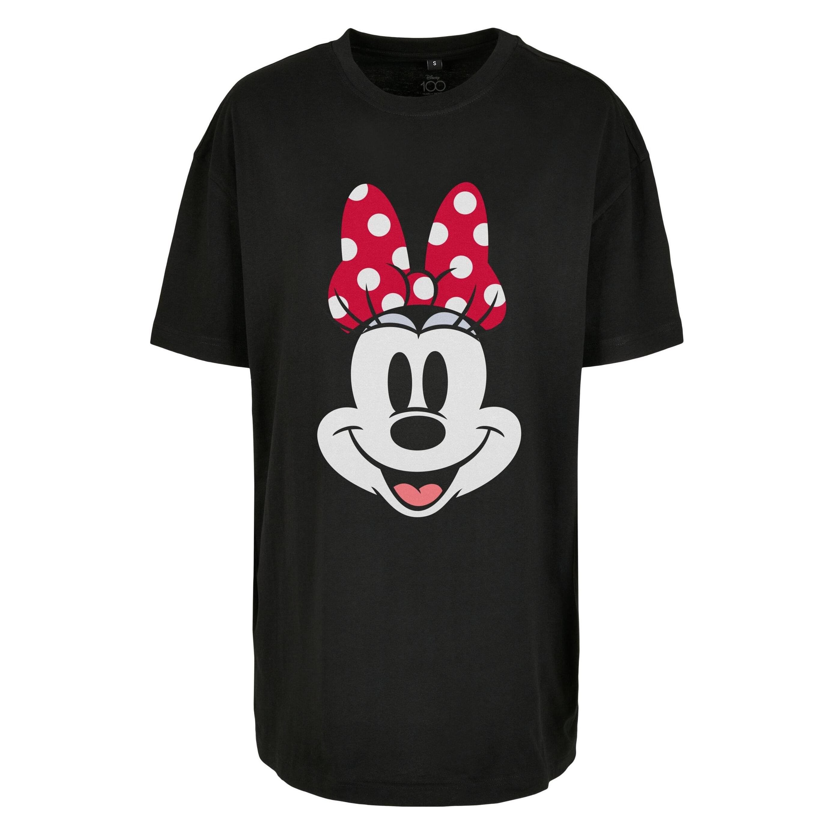 Merchcode, Damen, Shirts, Ladies Disney 100 Minnie Smiles Tee - 119433, Schwarz, (S)