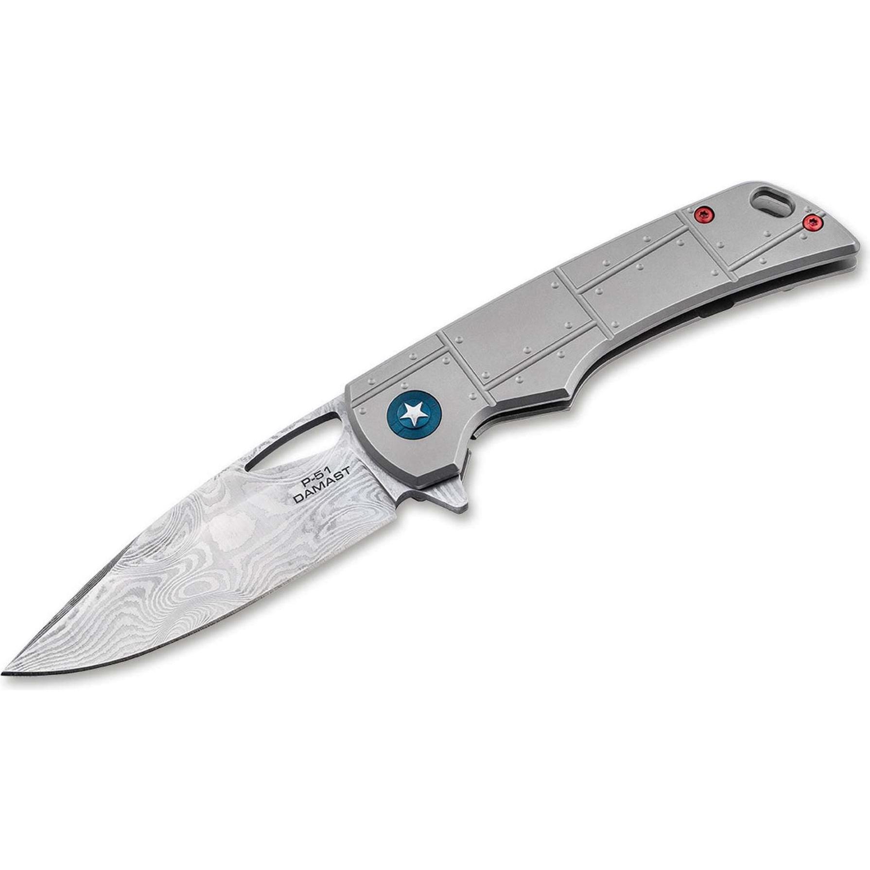 Böker, Mehrzweckmesser, P-51 Damast (8.50 cm)