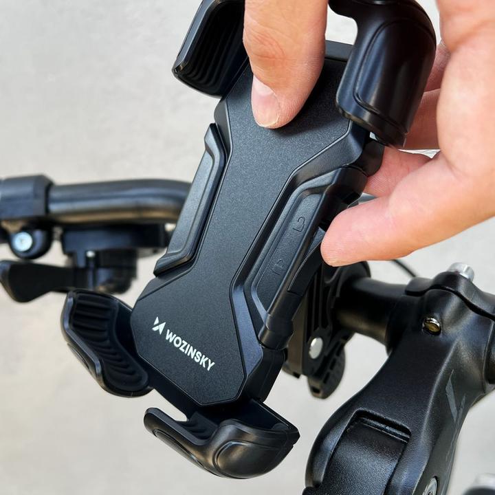 Actual product image Wozinsky strong phone holder for the handlebar of a bicycle, motorbike, scooters black (WBHBK6)