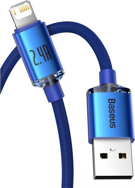 Produktbild Baseus Crystal Shine Series Fast Charging Data Cable USB to iP 2.4A 1.2m Blue (1.20 m)