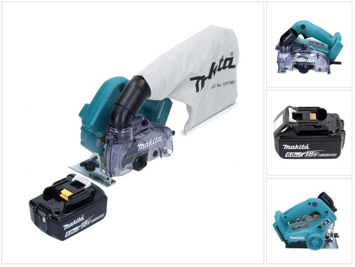 1x Makita DCC 500 Akku Diamantschleifer, 1x Makita Staubsack komplett ( 126738-0 ), 1x Makita BL 1860 B 18 V 6,0 Ah Akku ( 197422-4 ), ohne Ladegerät