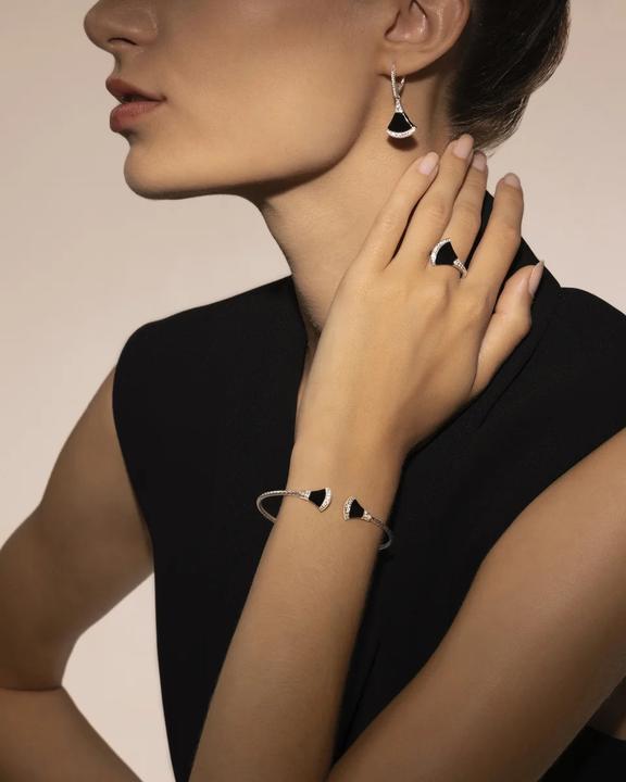 Image du produit Charles Garnier Boucles d'oreilles en argent, agate noire, oxyde de zirkonium (Argent et oxydes de zirconium, Agate)