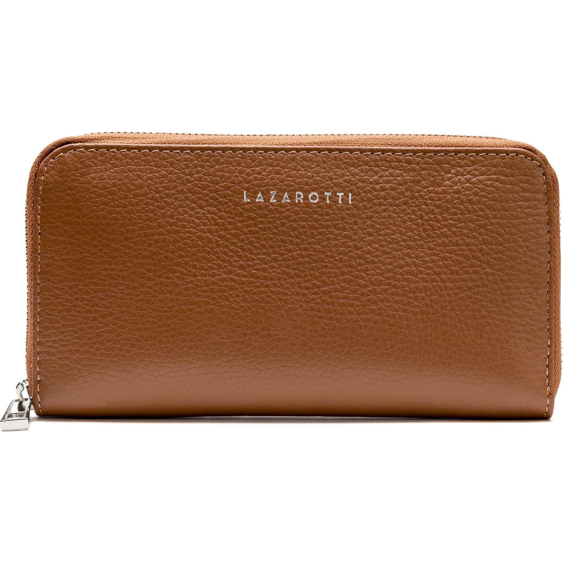 Lazarotti, Damen, Portemonnaie, Milano Leather Geldbörse Leder 20 cm, Braun