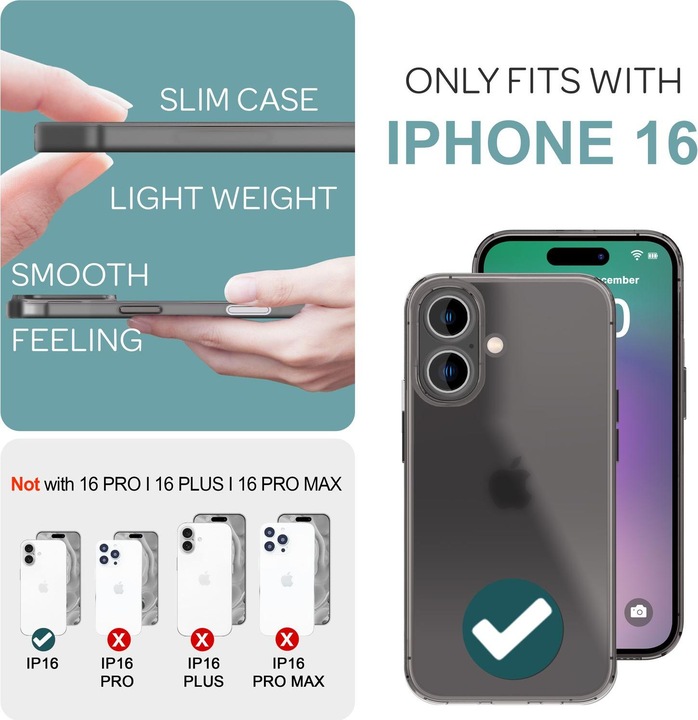 Actual product image Nalia Extremely Thin 0.3mm Matt Hardcase (Apple iPhone 16)