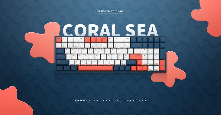 Produktbild Iqunix F96 Coral (CH, Kabelgebunden, Kabellos)