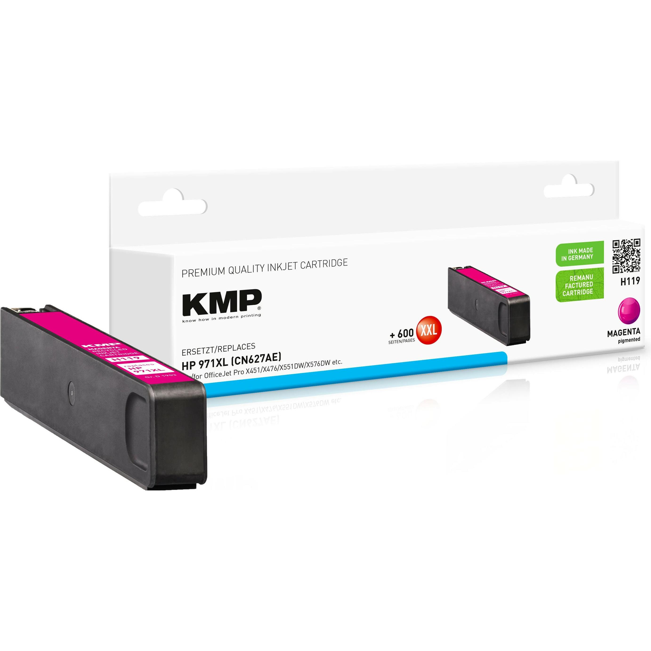 KMP, Druckerpatrone, Tinte ersetzt HP971XL (CN627AE) (M)