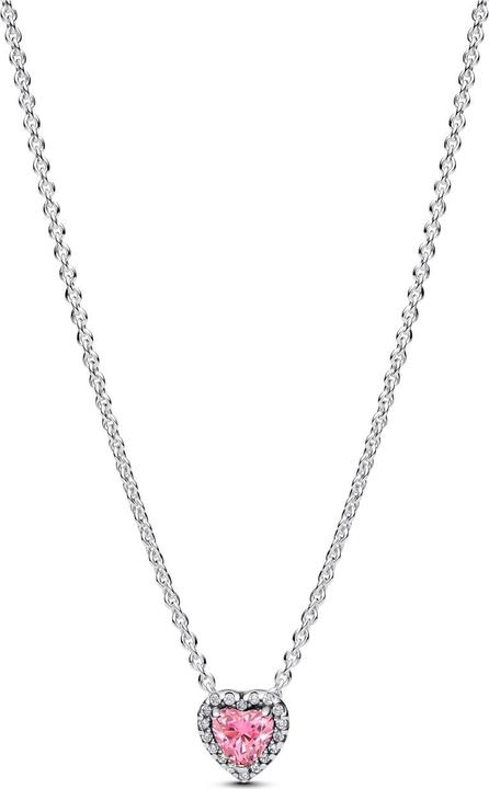 Pandora Rosa erhöhte Herzkette (54, 925 Silber)
