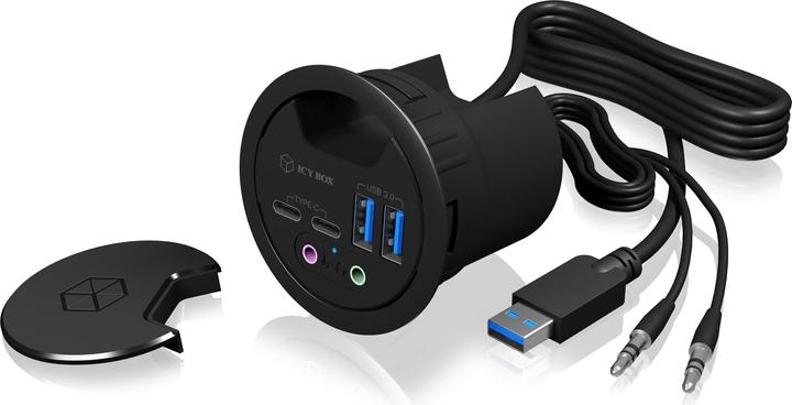 Icy Box IB-HUB1403B (USB-A, 4 Havens)