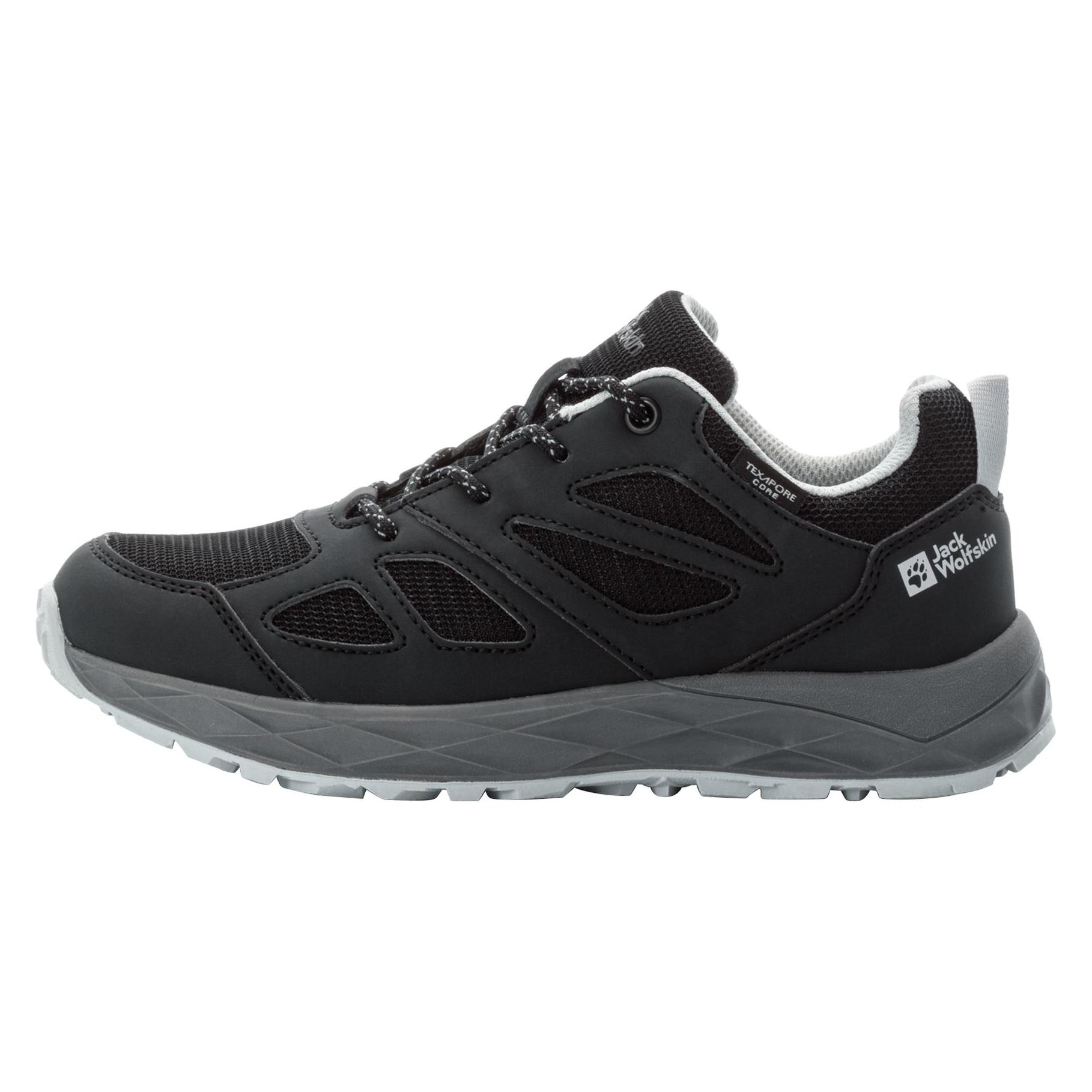 Jack Wolfskin, Unisex, Wanderschuhe, Woodland 2 Texapore Low K (32), Schwarz