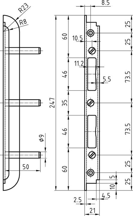 Produktbild Glutz Einfrässchliessbleche B-1150 (Schliessblech)
