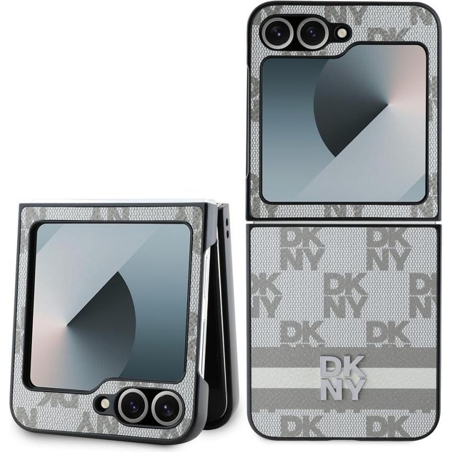 DKNY DKHCZF6PCPTSSE Z Flip6 F741 beżowy/beige Chequered Pattern Printed Stripes (Samsung Galaxy Z Flip6), Smartphone Hül...