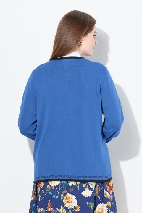 Actual product image Ulla Popken Strickjacke, Trachtenknöpfe, Rundhals, Langarm (62)