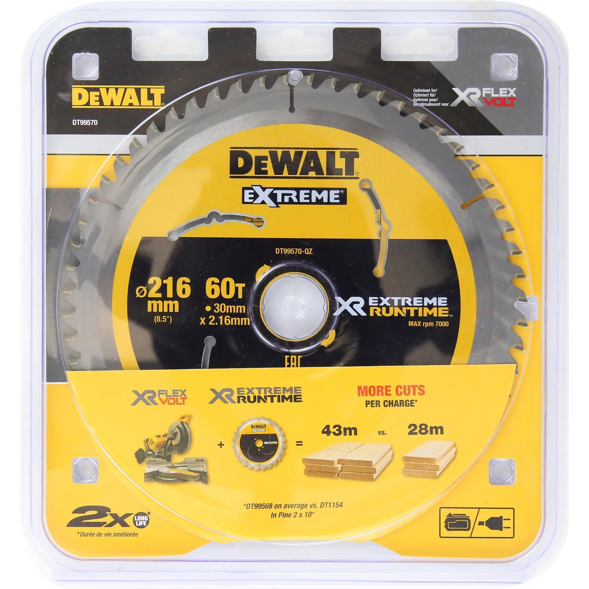 DeWalt, Sägeblatt, Xtreme Runtime 216mm x 30mm 60T CSB