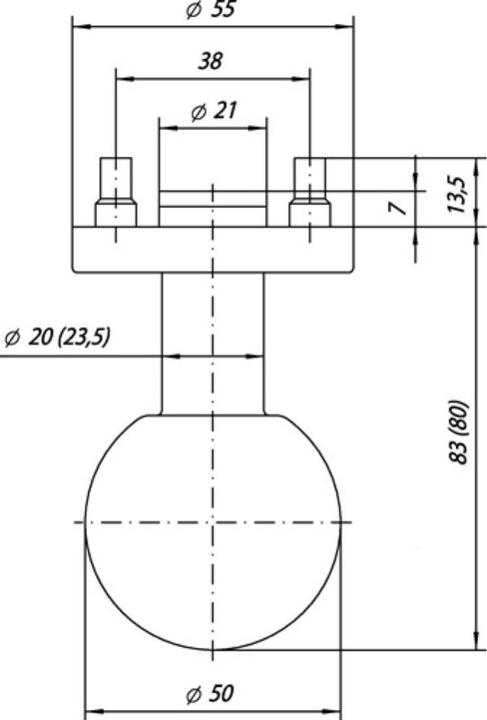Immagine prodotto Ogro Pomello per porta 3548/6500 AL Alluminio F1 diritto (Pomello della porta)