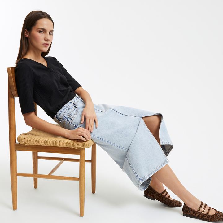 Immagine prodotto La Redoute Collections Gerader Midirock aus Denim (38)