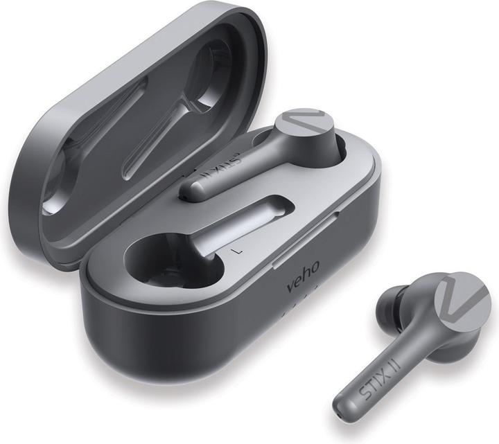 Image du produit veho Écouteurs STIX II sans fil véritable - Gris platine (ANC, 5 h, Sans fil)