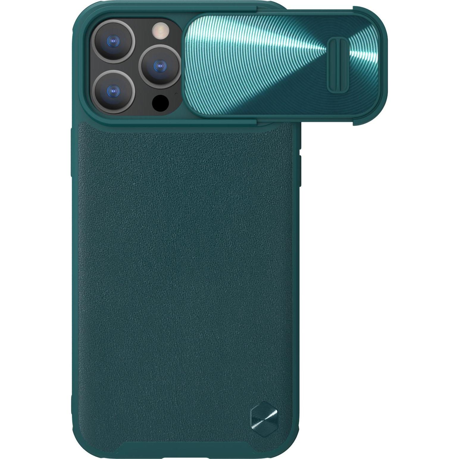 Nillkin CamShield Leather S Case iPhone 14 Pro Max cover con fotocamera verde (Apple iPhone 14 Pro Max), Cover smartphone, Verde