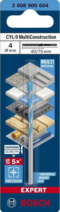 Productafbeelding Bosch Professional Zubehör Expert CYL-9 MultiConstructieboor, 4 x 45 x 75 mm, d 3,8 mm (4 millimeter)