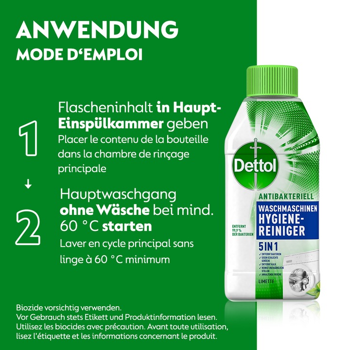 Actual product image Dettol Washing machine cleaner