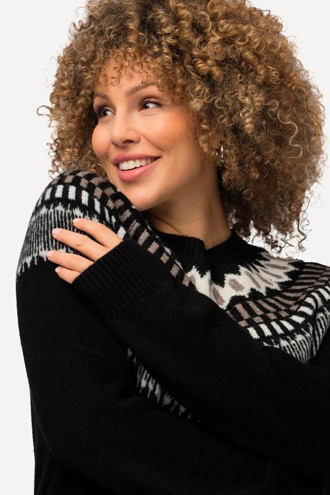 Produktbild Ulla Popken Norweger-Pullover, Rundhals, Langarm, weicher Feinstrick (62)