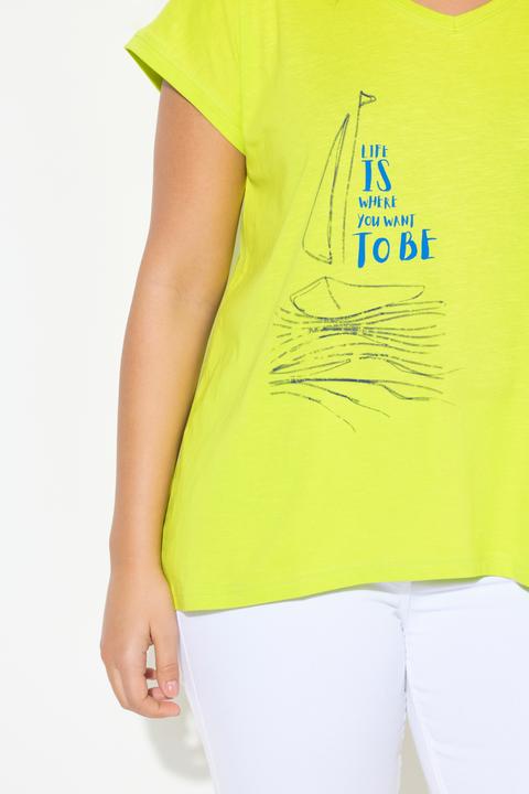 Produktbild Ulla Popken T-Shirt, Boot, A-Linie, V-Ausschnitt, Halbarm (58)
