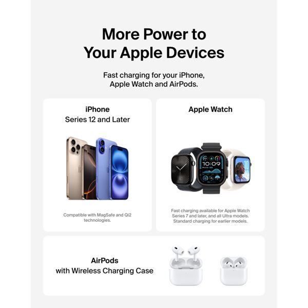 Produktbild Belkin BoostCharge 3-in-1 Qi2 Ladestation (15 W)