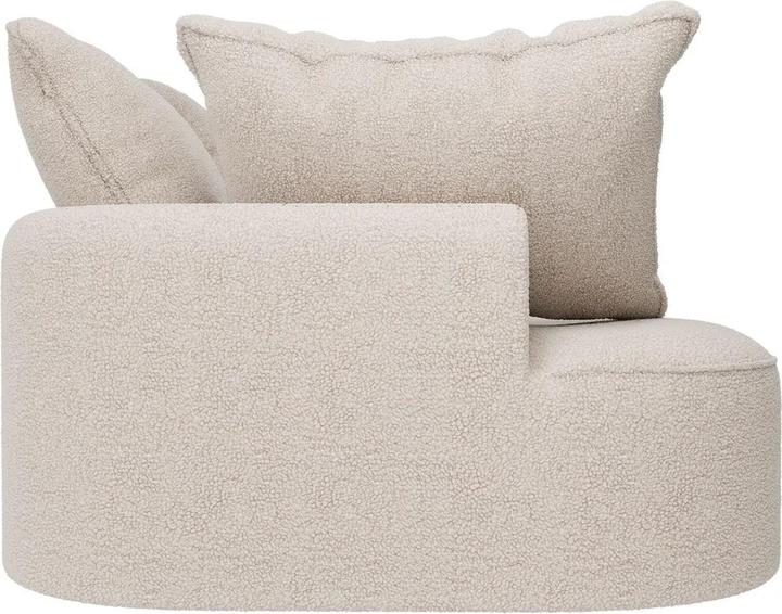 Produktbild Juskys Sofa Tirano mit Ottomane rechts - Bouclé Creme (2-Sitzer)