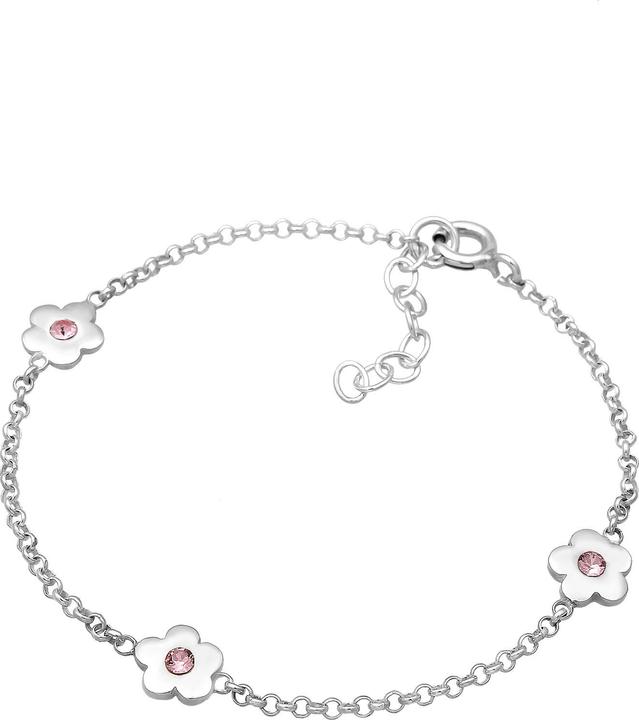 Image du produit Elli Bracelet enfants fleurs floral cristaux argent (14 cm, Cristal de verre, Argent sterling 925)