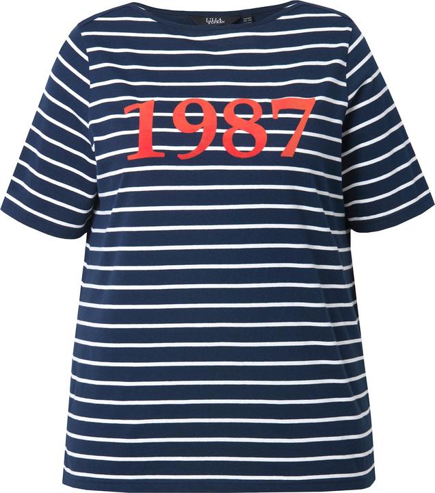 Actual product image Ulla Popken Striped 1987 Boat Neck Tee (42, 44)